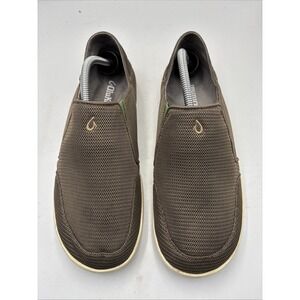 Men's‎ OluKai Nohea Mesh Brown Boat Deck Slip On Shoes Size 9.5